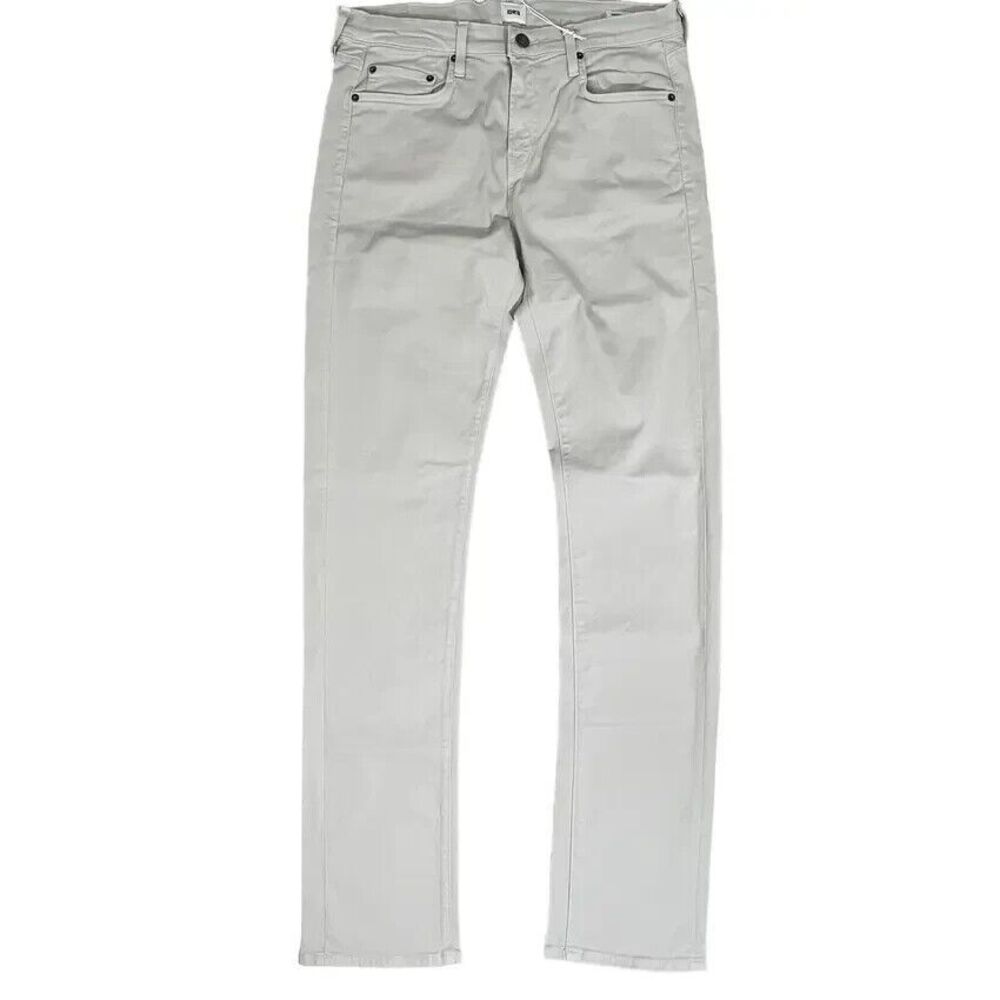 $168 Edwin Endurance Men's Grey Otis Stone Chino Fit Jeans Sz 29 x 33 NEW